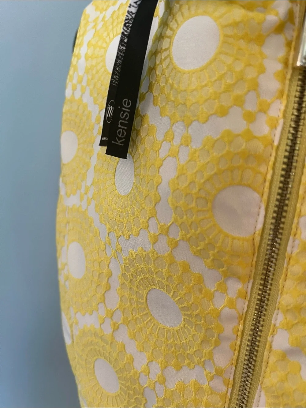 Kensie Yellow Patterned Sleeveless Midi Dress